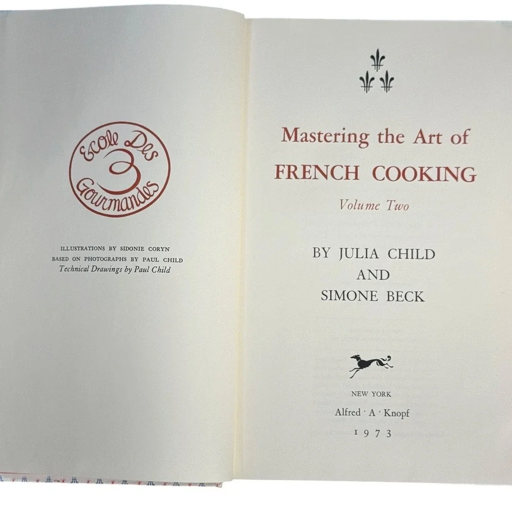 Julia Child Mastering the Art of French Cooking Vintage 2 Vol Book Set 1971 1973